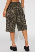 What Do You Know Leopard Bermuda Short(Brown/combo,XS)