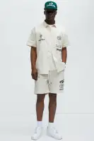 Racing Club Relaxed Drawstring Shorts(Cream,S)