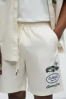Racing Club Relaxed Drawstring Shorts(Cream,S)