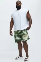 Ground Tie Dye Relaxed Short(Green/combo,S)