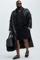 Frayed Jacquard Linen Shorts(Black,S)