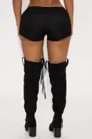 Kiara Mesh Tie Waist Micro Short(Black,XS)