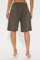 Lexi Pinstripe Bermuda Trouser Short(Olive,XS)