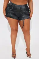 Nelly Distressed Booty Short(Black/Grey,XS)