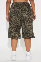 What Do You Know Leopard Bermuda Short(Brown/combo,XS)