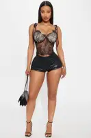Kim Low Rise Faux Leather Micro Short