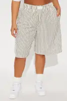 Keely Striped Long Boxer Short(Tan/Multi,XS)