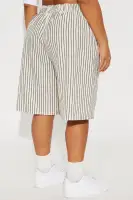 Keely Striped Long Boxer Short(Tan/Multi,XS)