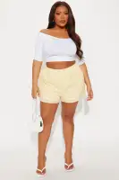 Ellie Eyelet Short(Butter Yellow,XS)