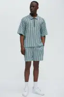 Rivera Drawstring Zig Zag Shorts(Light Blue,S)