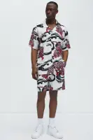 Tiger Waves Relaxed Shorts(White/combo,S)