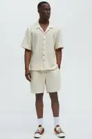 Valor Drawstring Striped Shorts(Cream,S)