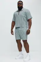 Rivera Drawstring Zig Zag Shorts(Light Blue,S)