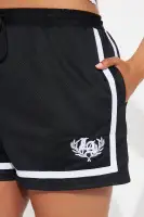 Jessica Jersey Mesh Track Short(Black/White,XS)