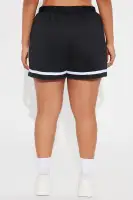 Jessica Jersey Mesh Track Short(Black/White,XS)