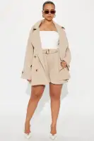 Matilda Belted Trouser Short(Tan,XS)