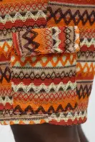 Sunset Pattern Drawstring Shorts(Brown Combo,S)