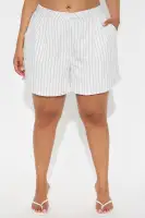 Office Hours Pinstripe Shorts(White/combo,XS)