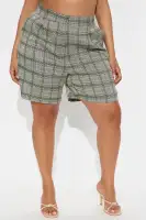 Let's Talk Business Trouser Bermuda Short(Grey/combo,XS)