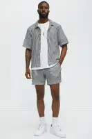 Summit Drawstring Zig Zag Shorts(Grey/combo,S)
