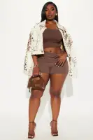 Lounging Around Sweater Short(Chocolate,XS)