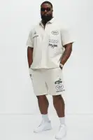 Racing Club Relaxed Drawstring Shorts(Cream,S)