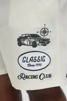 Racing Club Relaxed Drawstring Shorts(Cream,S)