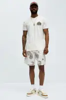 All Over Paisley Mesh Shorts(Off White/combo,S)