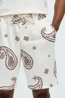 All Over Paisley Mesh Shorts(Off White/combo,S)