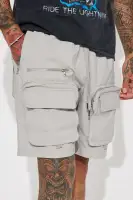 In The Field Relaxed Cargo Shorts(Grey,S)