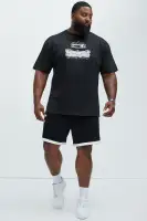 Tyson Contrast Warm Up Shorts(Black/combo,S)