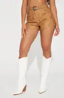 Some Days High Rise Faux Leather Short