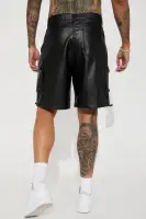 Stunttin' On These Faux Leather Cargo Shorts(Black,30)