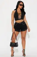 Take It Or Leave It Studded Short