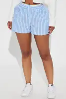Parisian Dreams Pinstripe Boxer Short(Blue,XS)