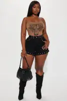 Take It Or Leave It Studded Short(Black,XS)