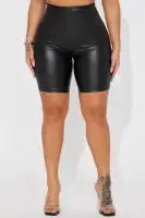 On The Daily Faux Leather Biker Short