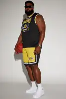 Lakers Behind The Back Mesh Shorts(Black/Yellow,S)