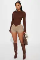 Madrid Belted Plaid Short(Brown,XS)