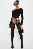 Moving Mountains Leopard Micro Booty Short(Brown/combo,XS)
