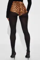 Moving Mountains Leopard Micro Booty Short(Brown/combo,XS)