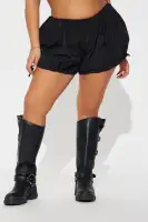 Sweet Like Honey Windbreaker Bubble Short(Black,XS)