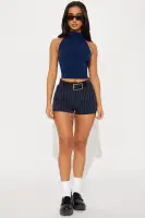 Work It Pinstripe Trouser Micro Short
