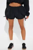 Sweet Like Honey Windbreaker Bubble Short(Black,XS)