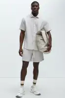 Herringbone Lightweight Warm Up Shorts(Cream,S)