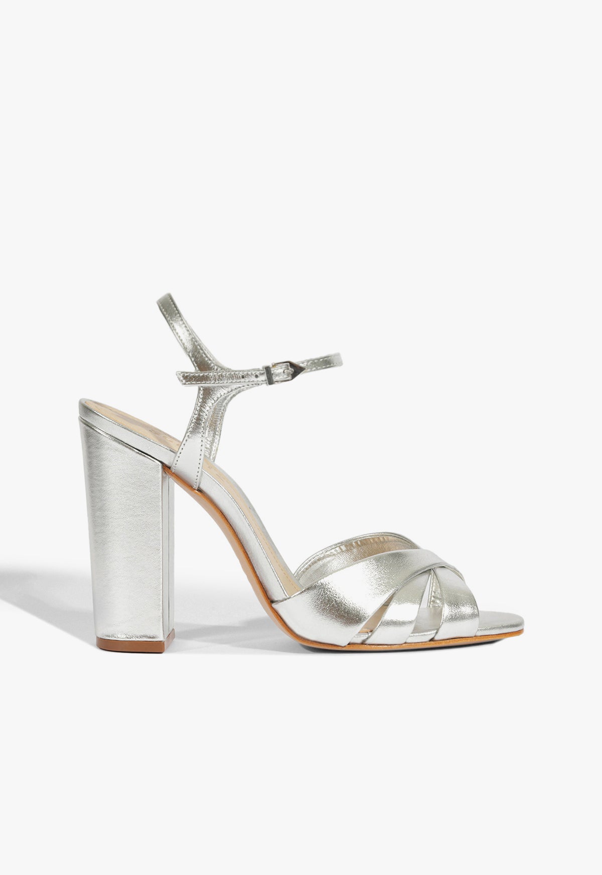 Keefa Block Metallic Leather Sandal