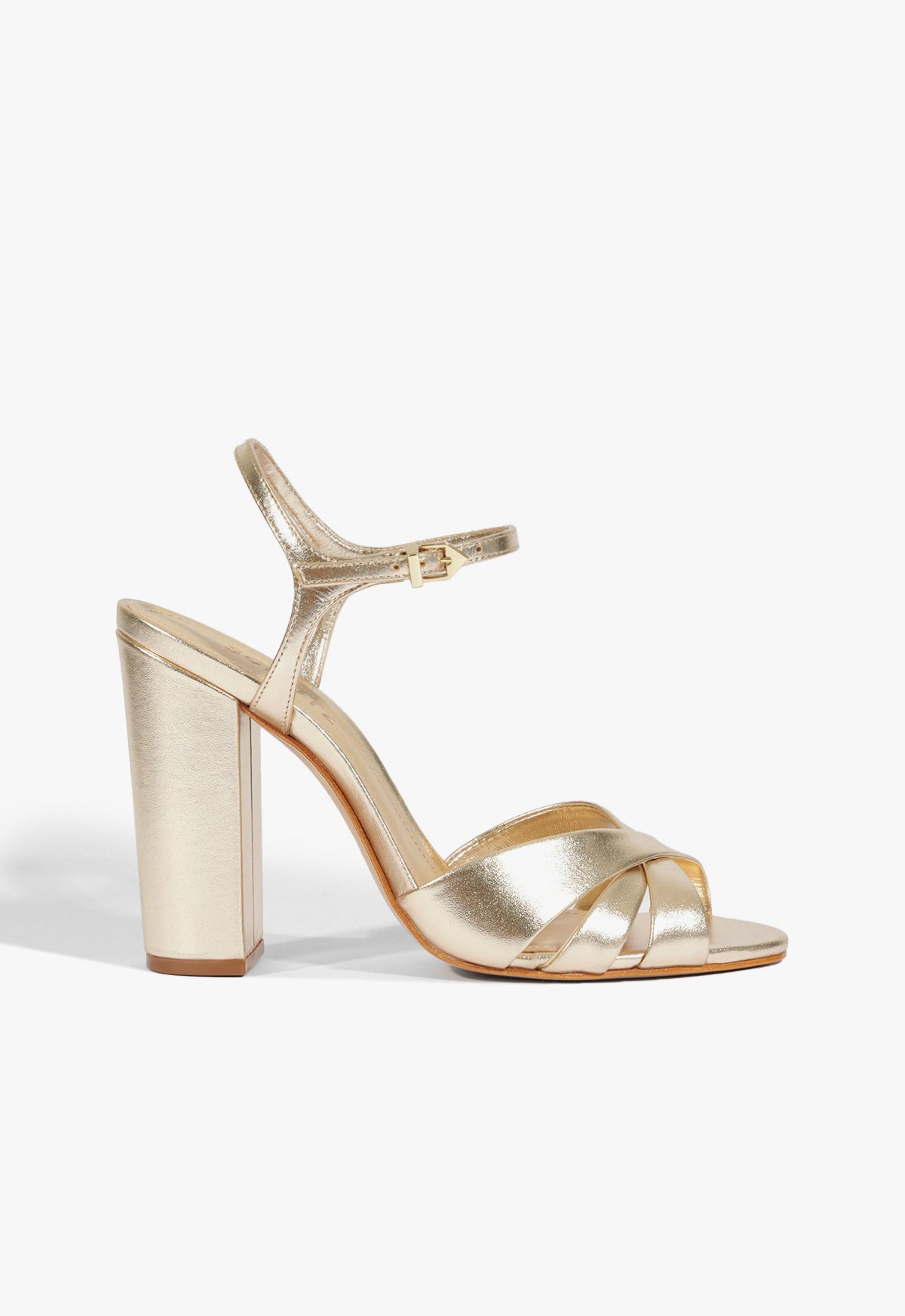 Keefa Block Metallic Leather Sandal