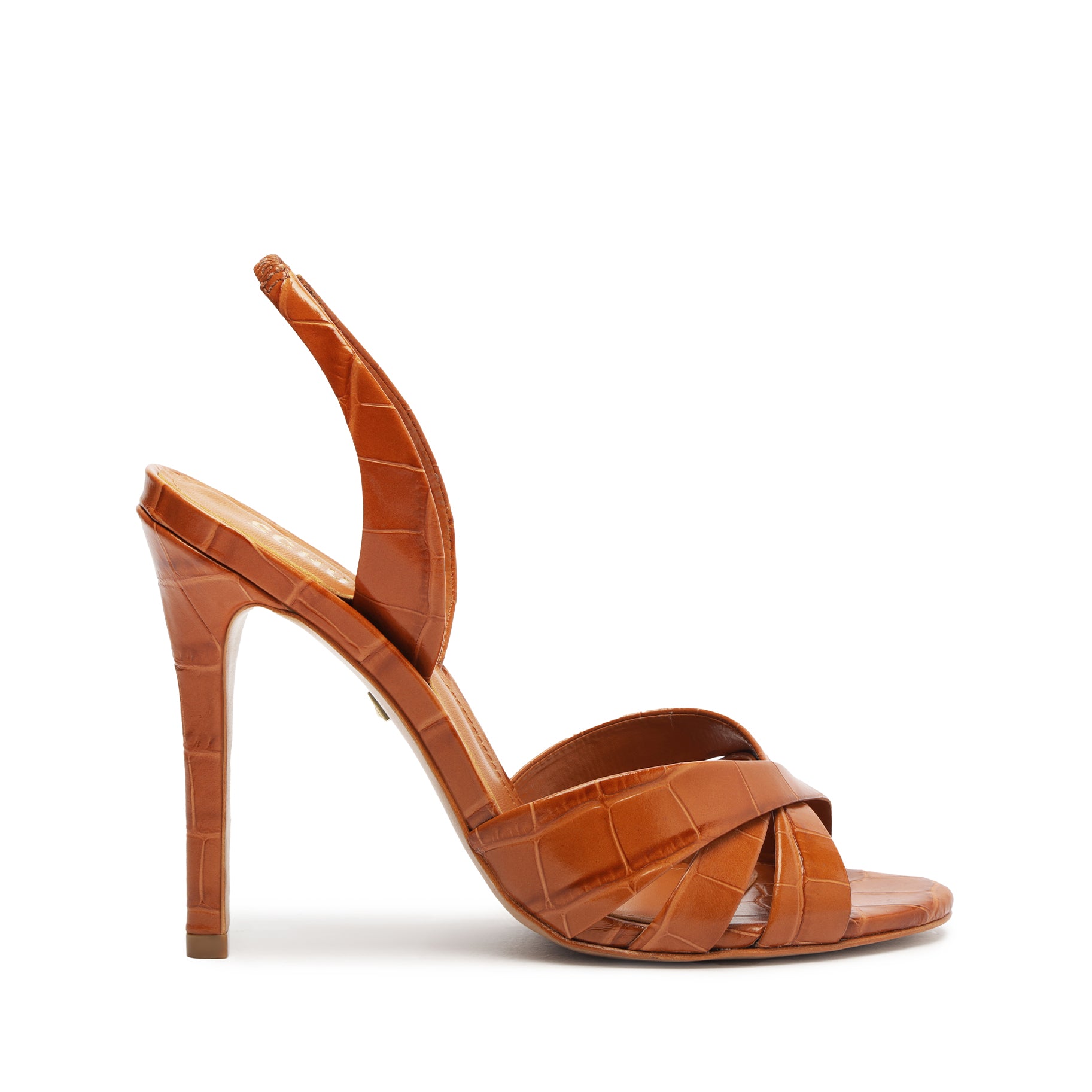 Keefa Crocodile-Embossed Leather Sandal