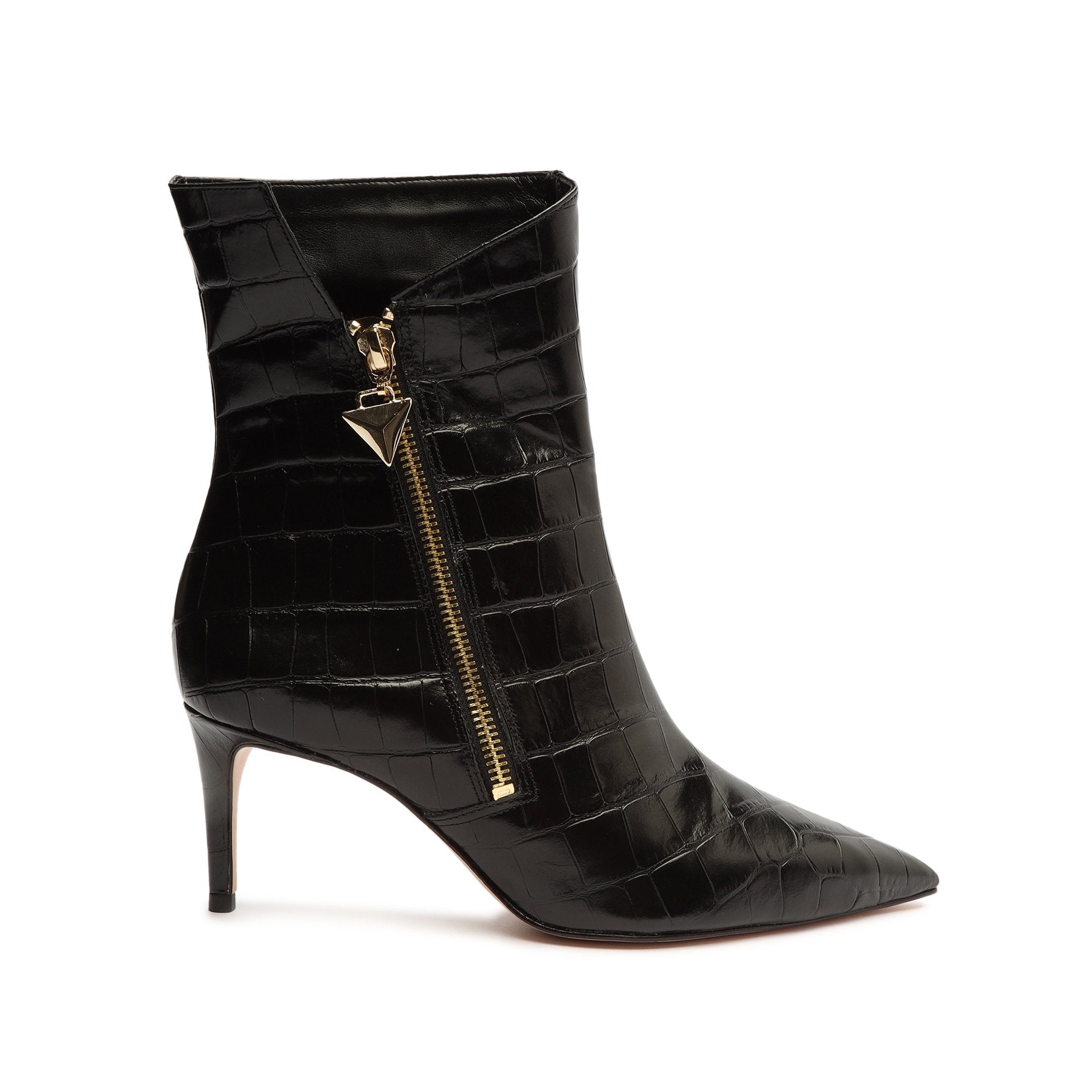 Van Crocodile-Embossed Leather Bootie